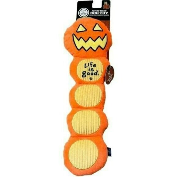 Life is Good Jumbo Dog Toy NWT Pumpkin 5 Squeakers Gift Halloween - Picture 1 of 7